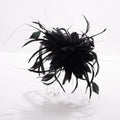 Double Feather Fascinator - Black