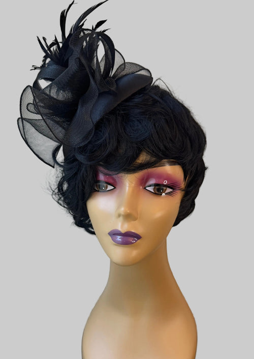Black Cap Mesh Fascinator