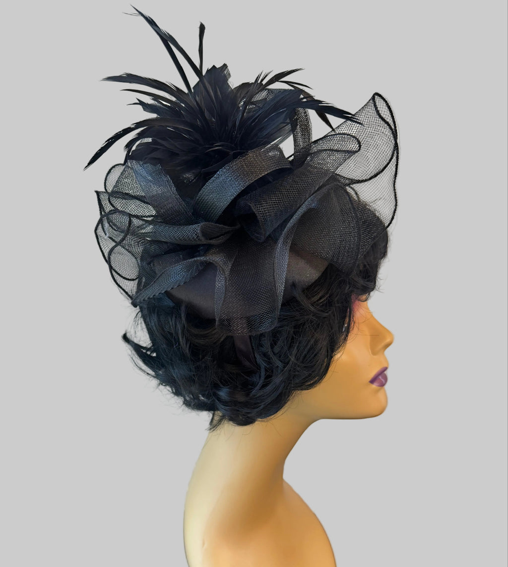 Black Cap Mesh Fascinator