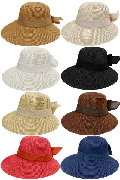 Chic Derby Sun Floppy Brim Hat - Blue