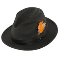 Crushable Straw Fedora Hat - All Black