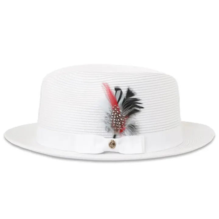 Crushable Straw Fedora Hat - White