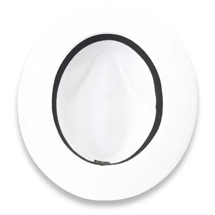 Crushable Straw Fedora Hat - White