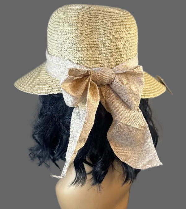 Chic Derby Sun Floppy Brim Hat - Beige
