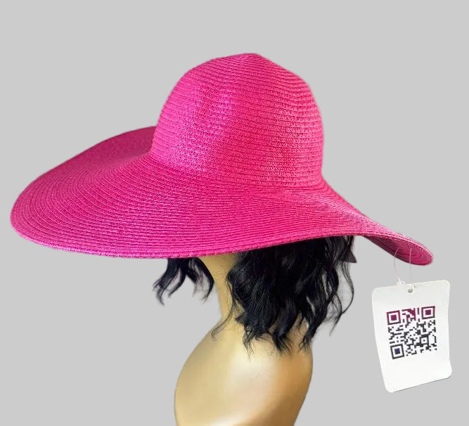 Hot Pink Straw Summer Hat