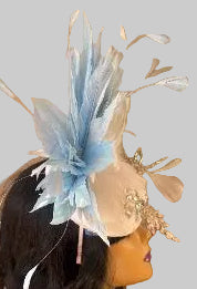 Kentucky Derby Embellished Rhinestone Powder Blue Festival Fascinator