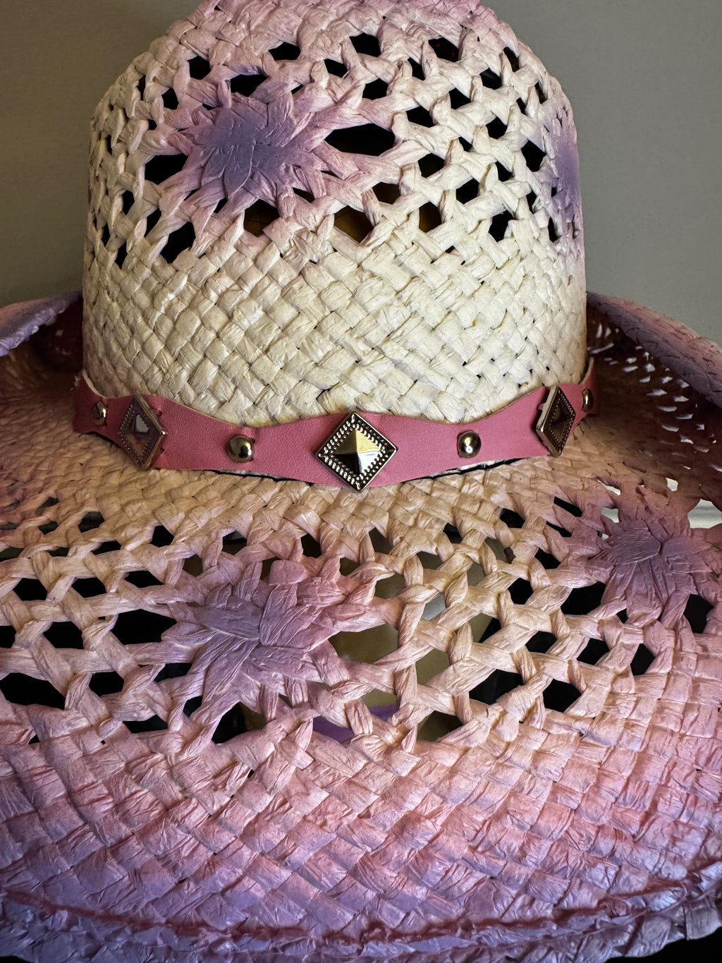 Purple and Pink Ombre Sculpted Western Hat