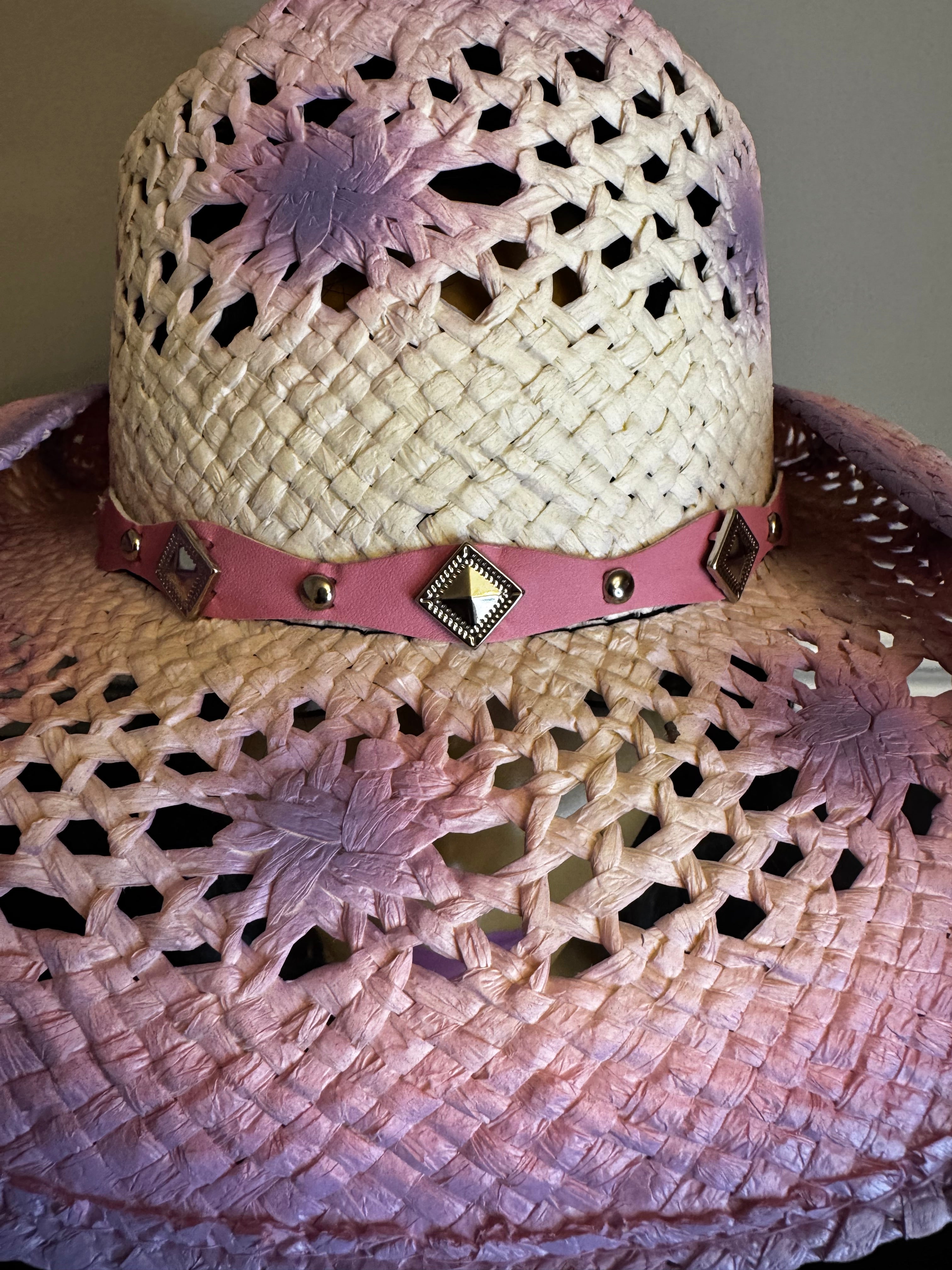 Purple and Pink Ombre Sculpted Western Hat