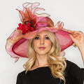 Pink Floral Organza Hat