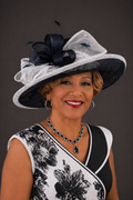 Ascencion Black and White Large Brim Sinamay Hat