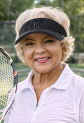 Black Rhinestone Visor with Adjustable Strap
