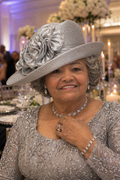 Silver Flowered Church Hat