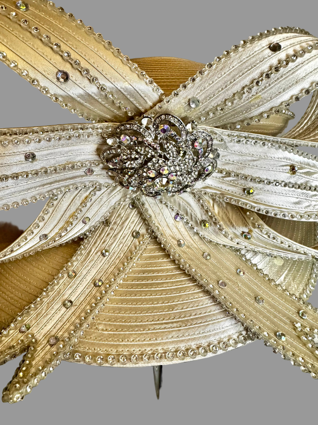 Church Cream Embellished Large Hat