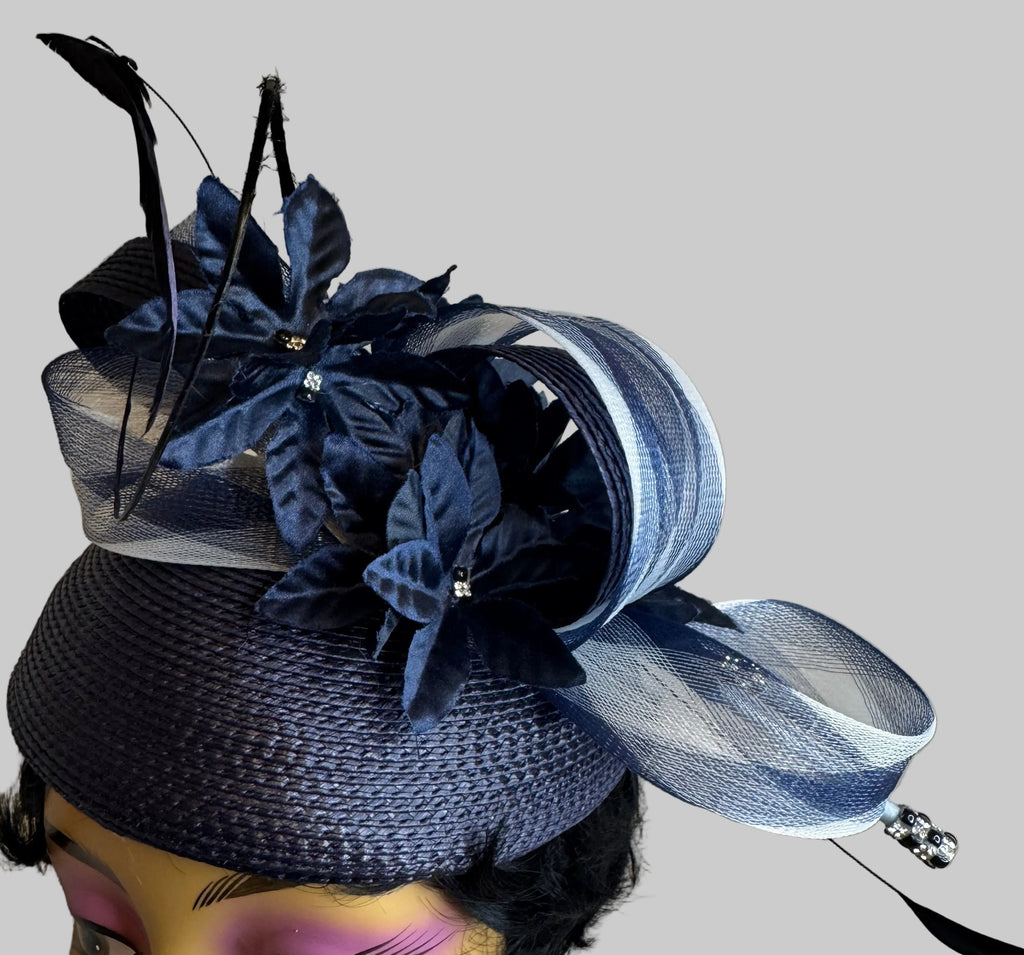 The Timeless Navy Crown Fascinator - From Nigeria