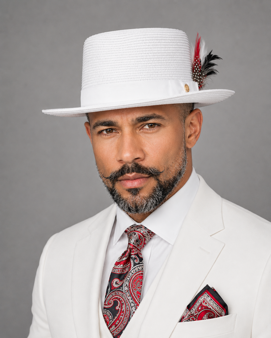Crushable Straw Fedora Hat - White