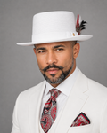 Crushable Straw Fedora Hat - White