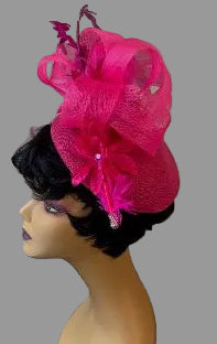 Raspberry Fascinator with Purple Accent
