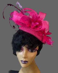 Raspberry Fascinator with Purple Accent