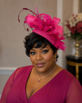 Raspberry Fascinator with Purple Accent