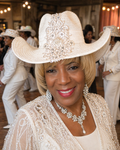 white on white embellished hat