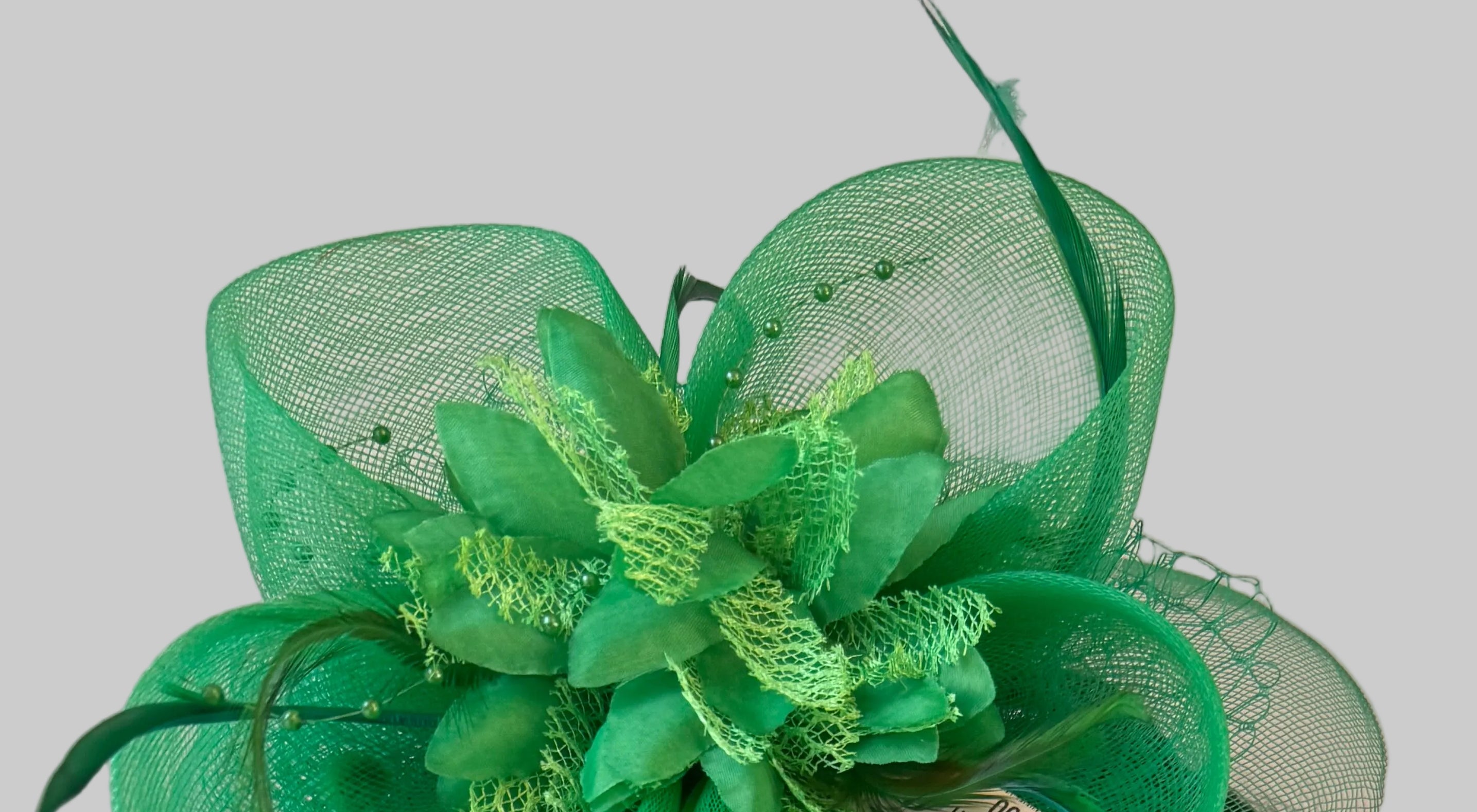 Green Flowery Fascinator