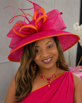 Hot Pink & Orange Passion Kentucky Derby Hat - Made To Order