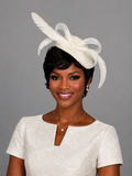 Moonlight Off White feather Fascinator - From Nigeria