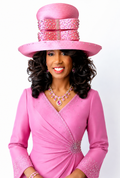 Blooming Pink Double Stack Embellished Bowed Hat