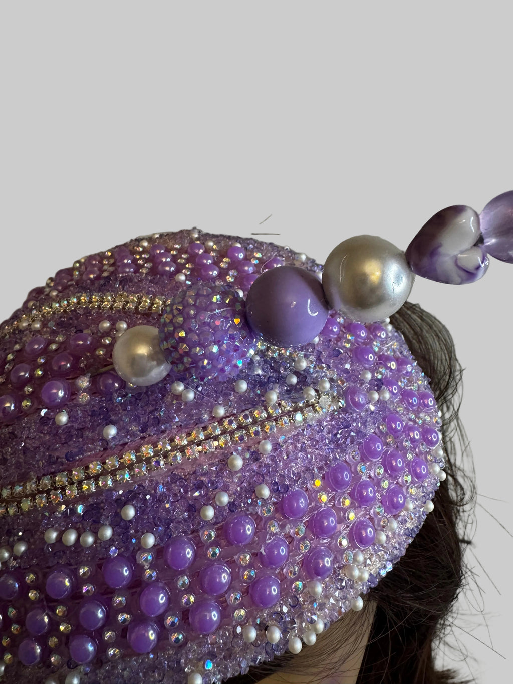The Lavender Crystal Elegance Crown Fascinator - From Nigeria