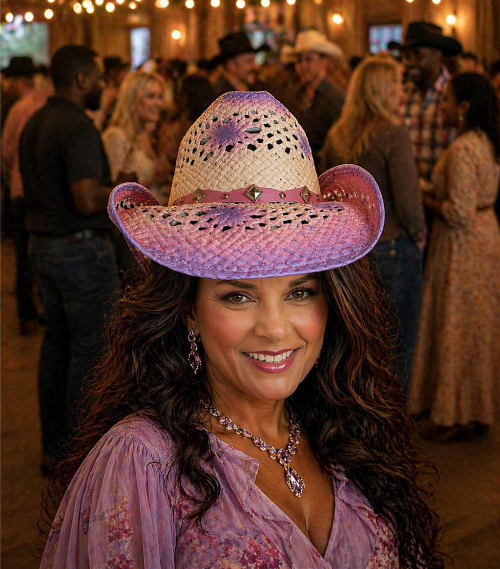 Purple and Pink Ombre Sculpted Western Hat