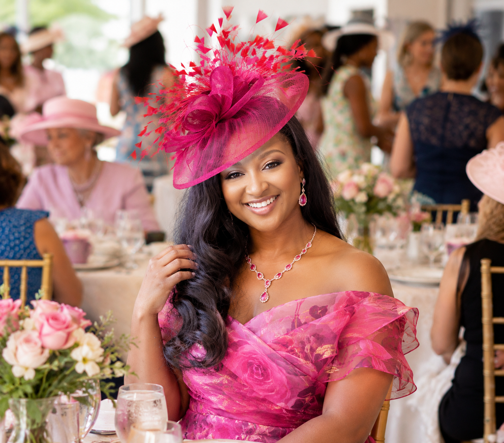 Allure in Hot Pink Bloom Fascinator