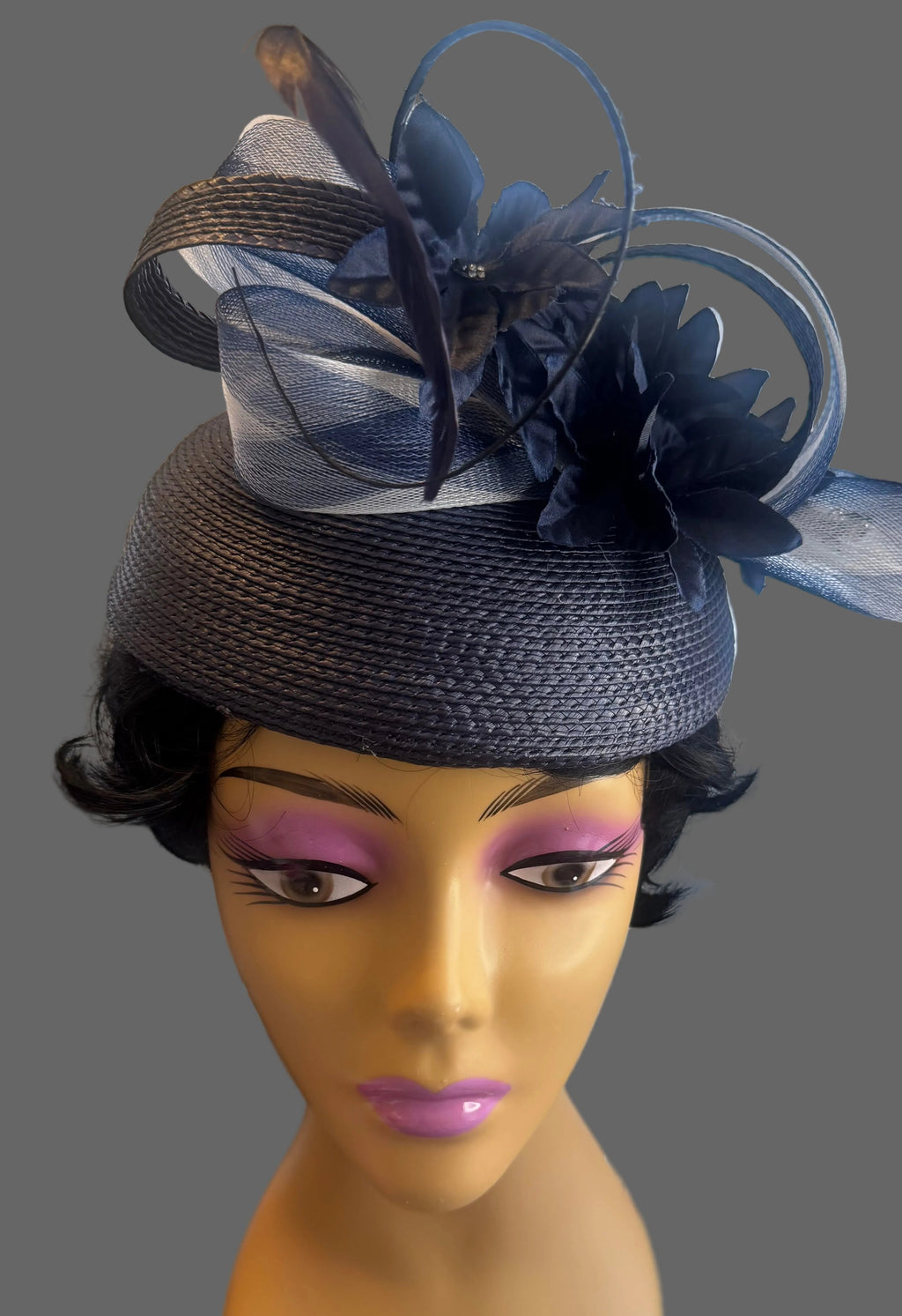 The Timeless Navy Crown Fascinator - From Nigeria