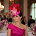Pink, Coral, Red & White  Passion Floral Fascinator