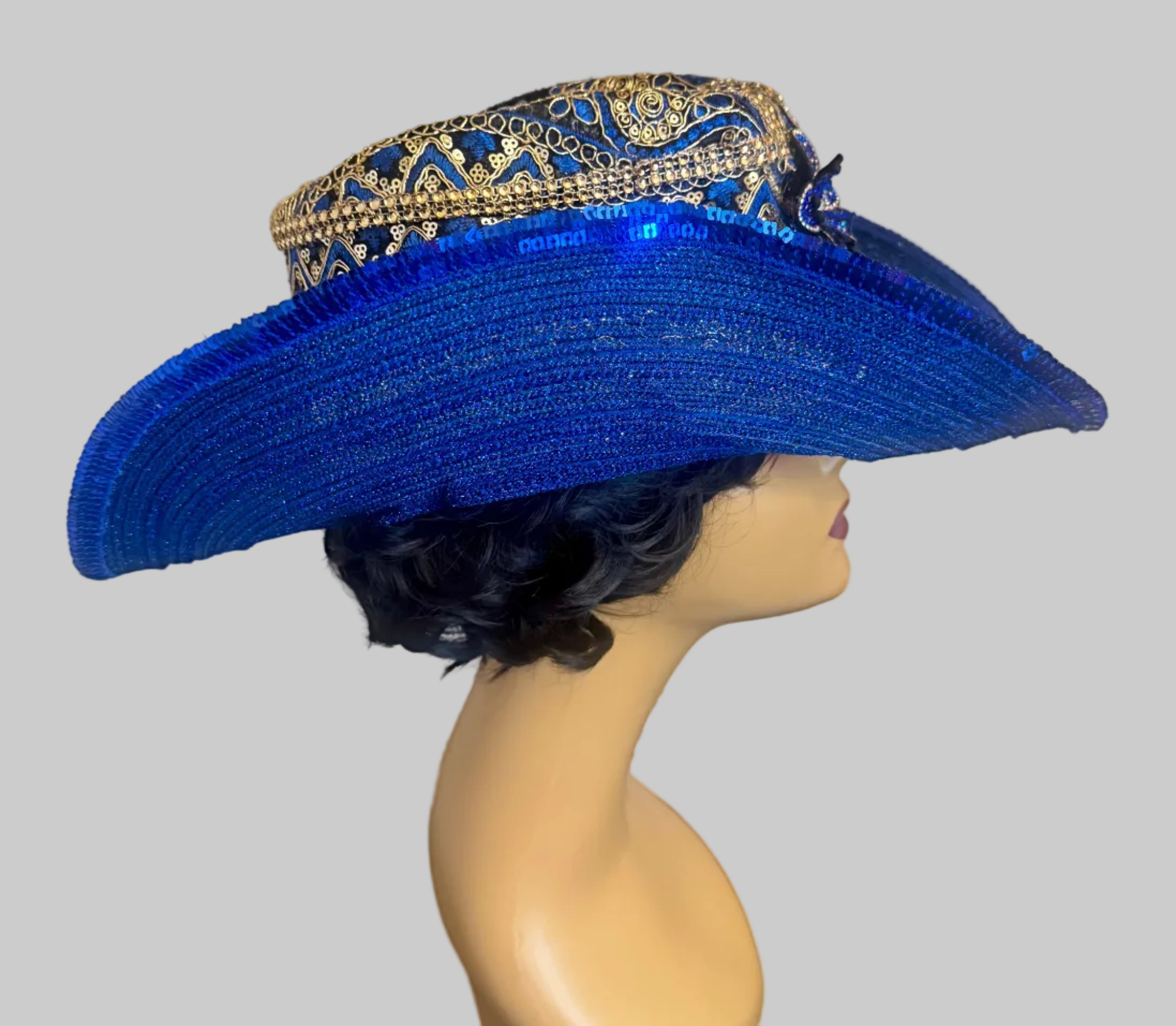 Blue & Gold Western Hat - Boots on the Ground