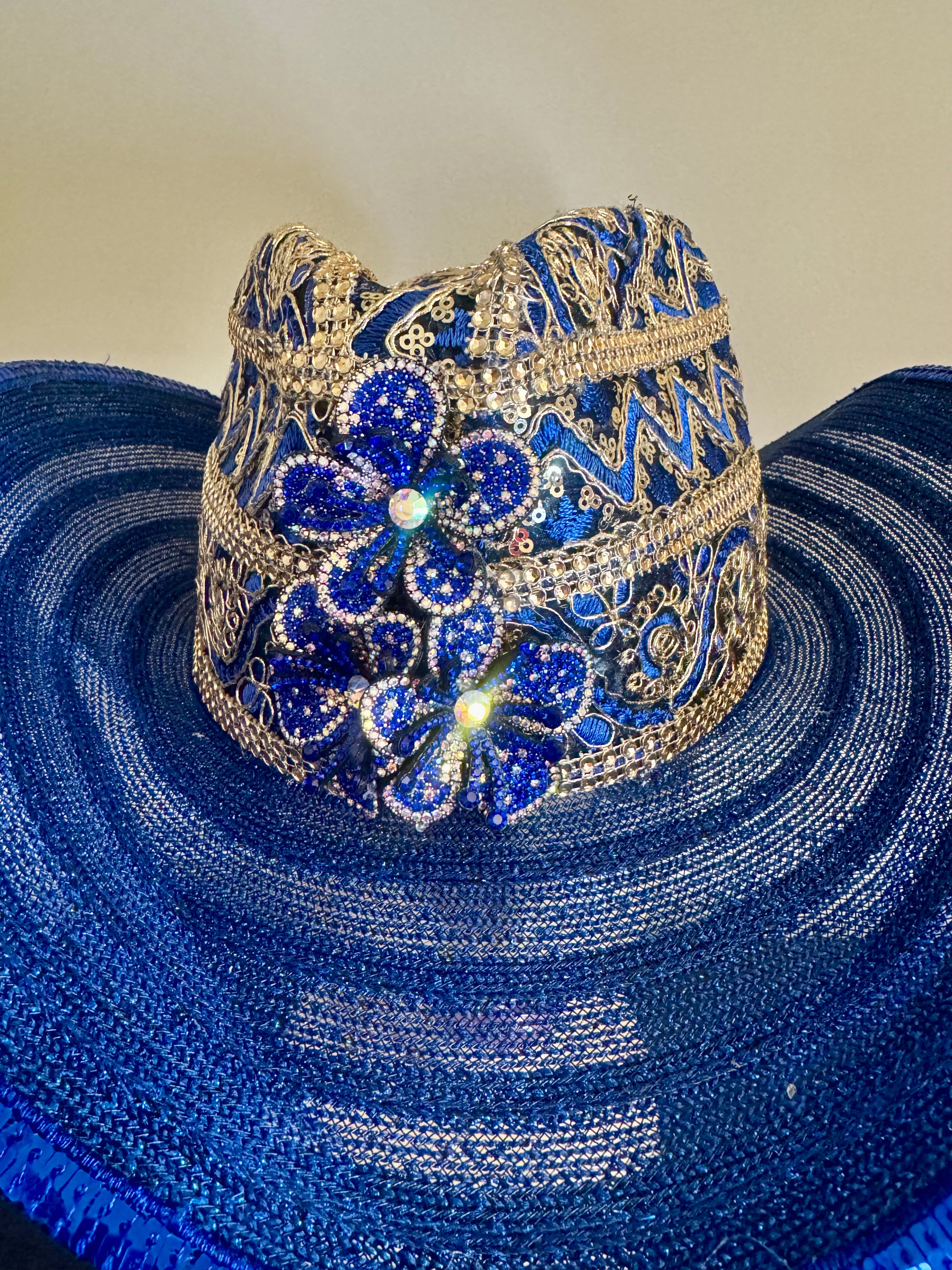 Blue & Gold Western Hat - Boots on the Ground