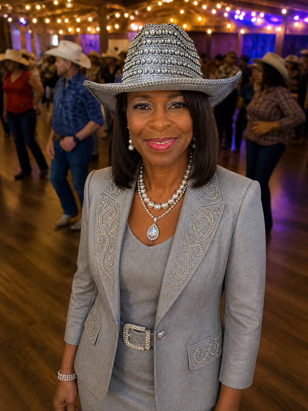 silver whittal and shon hat embellished with hat