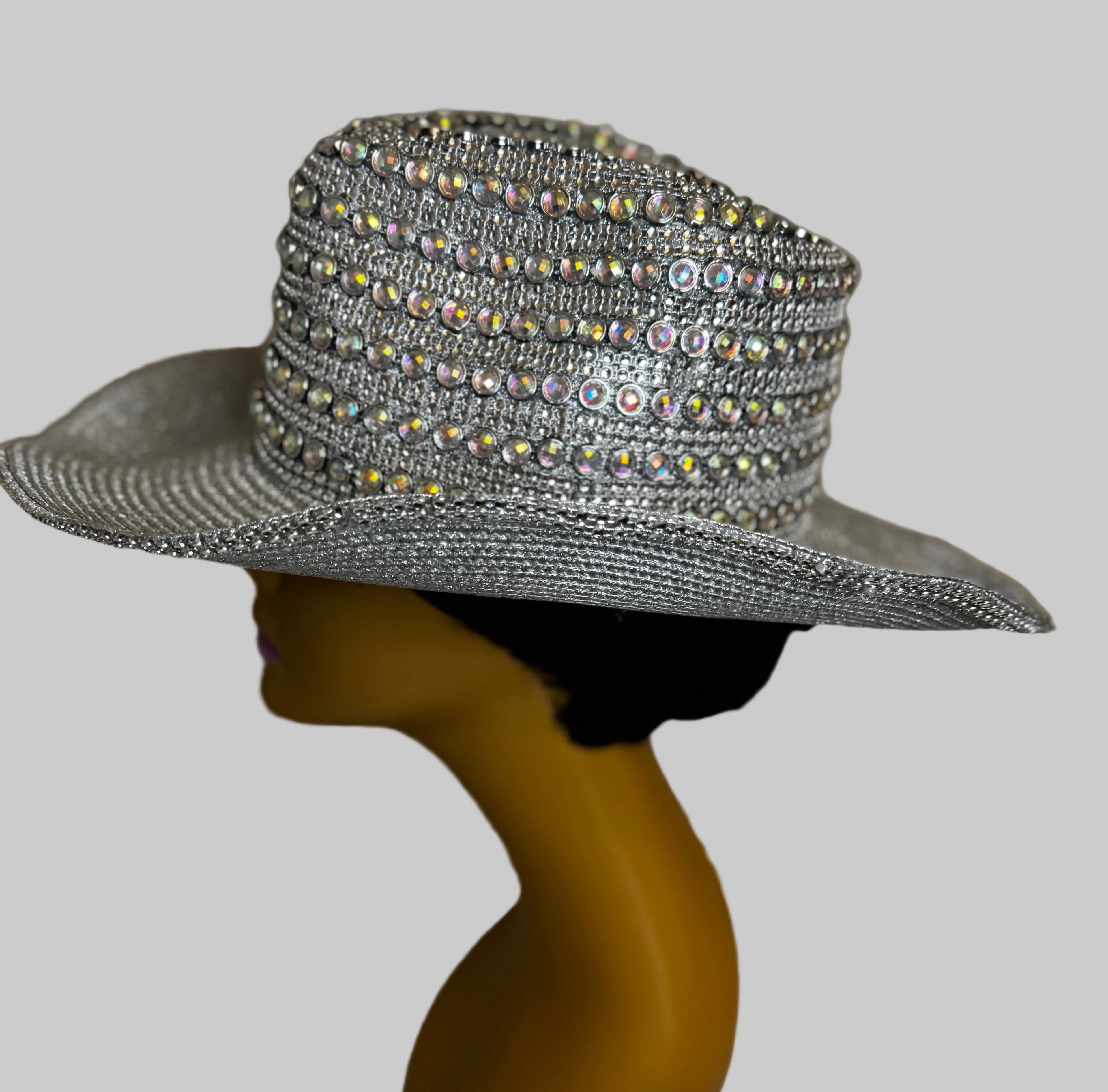 silver whittal and shon hat embellished with hat