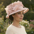 Pink Elegant Ribbon Bow Occasion Hat