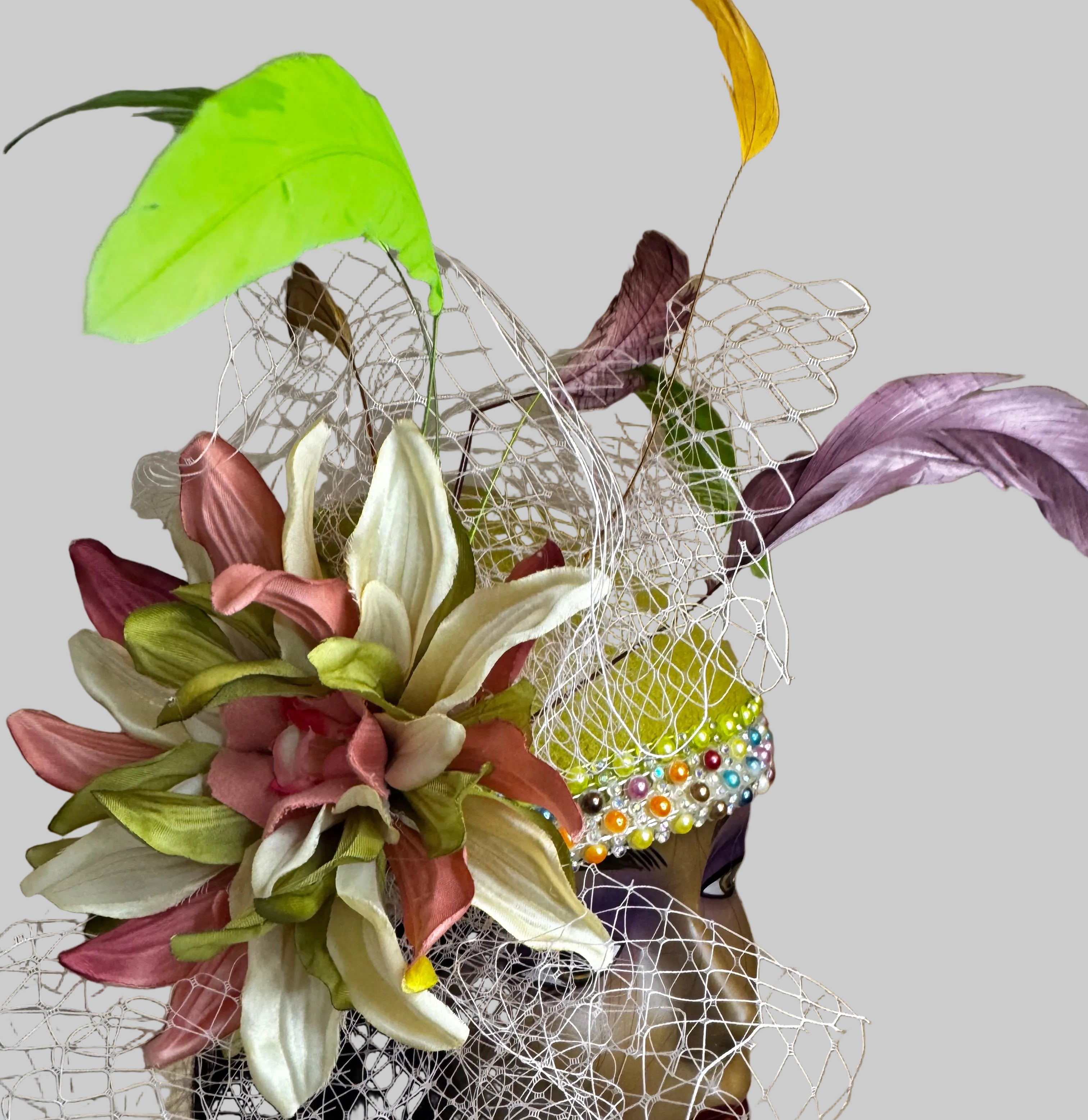 The Emerald Meadow Crown Fascinator Hat - From Nigeria