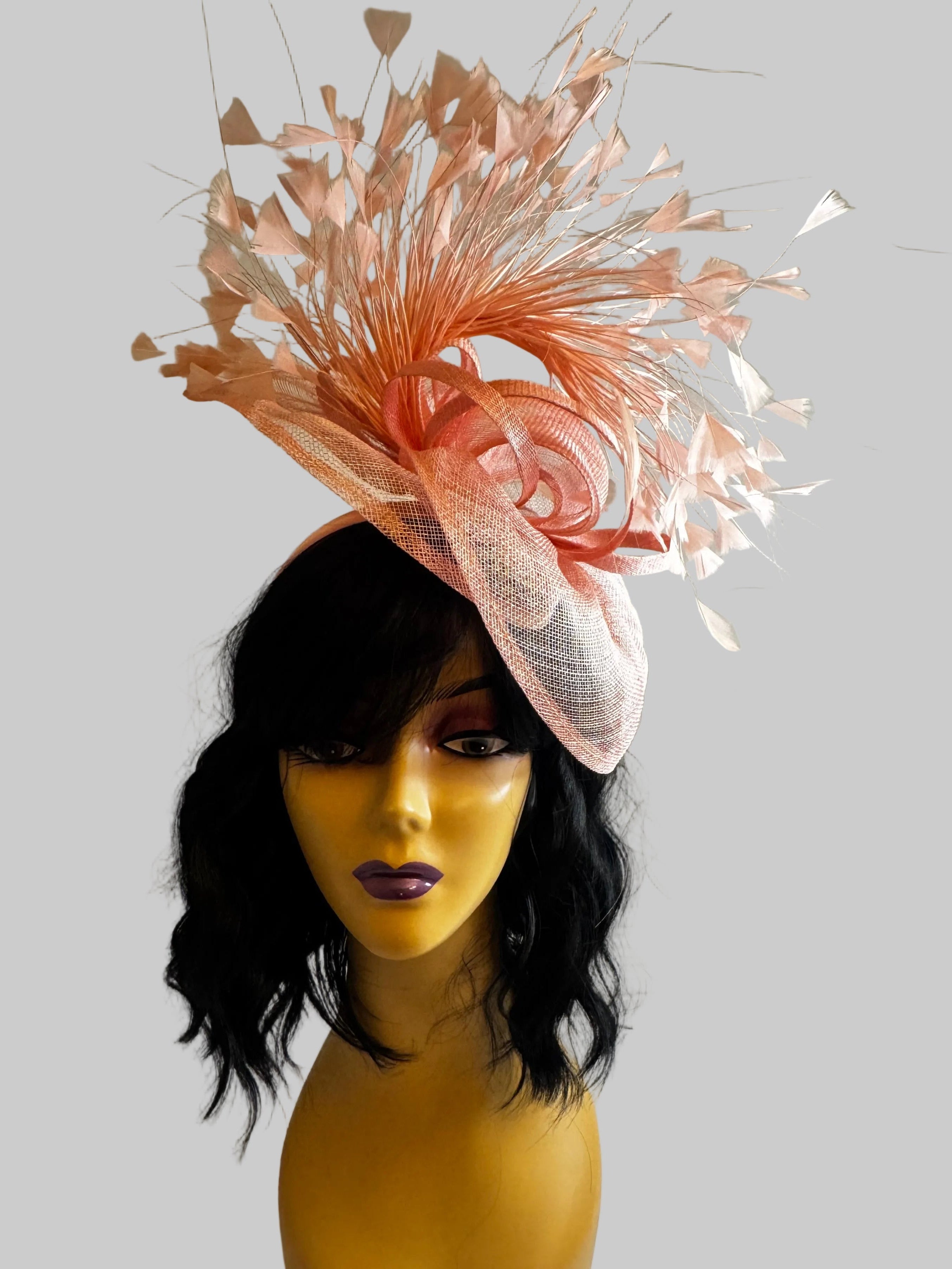 The Pink Salmon Soirée Crown Fascinator