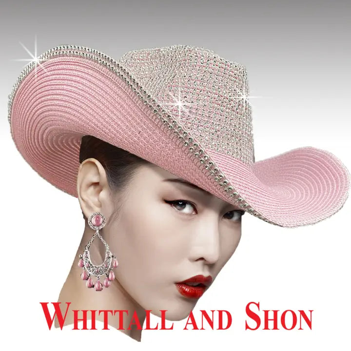 Whittall and Shon Astra Ice Pink Embellished Hat