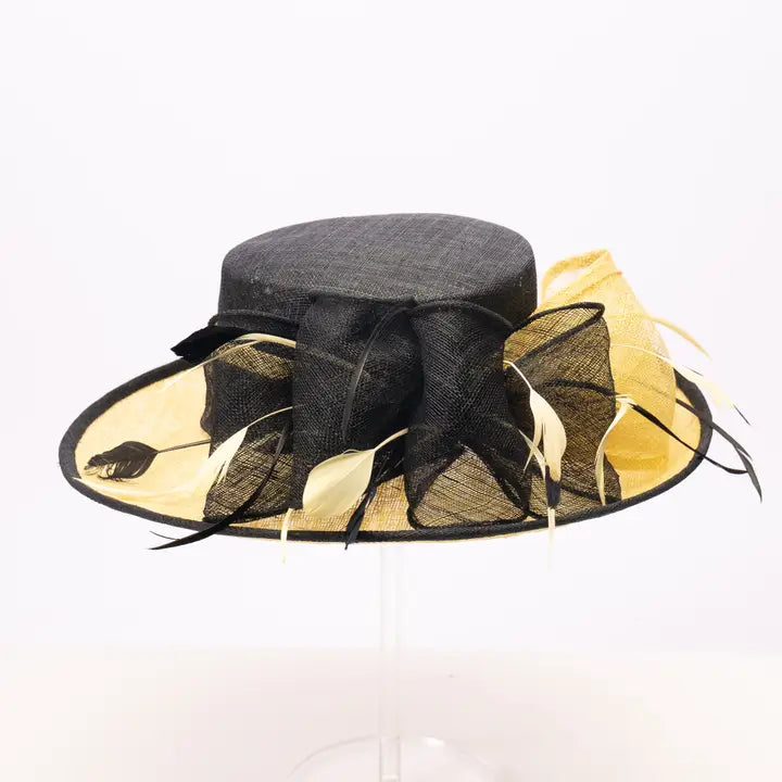 Yellow and Black Sinamay Hat